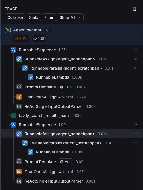 langsmith execution tracing