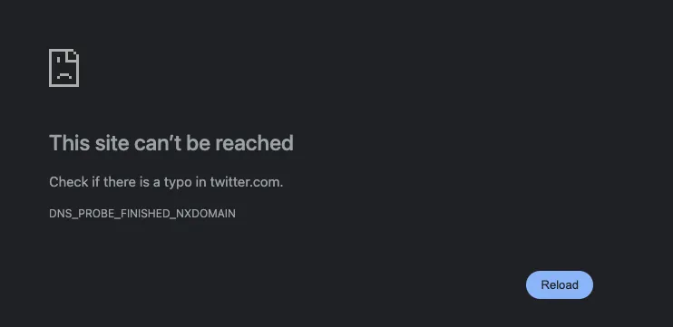 Twitter DNS off after ban